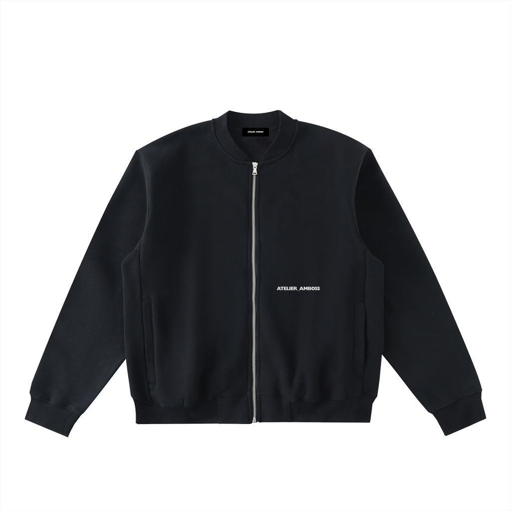 Zip-Up Fleeced Varsity Jacket