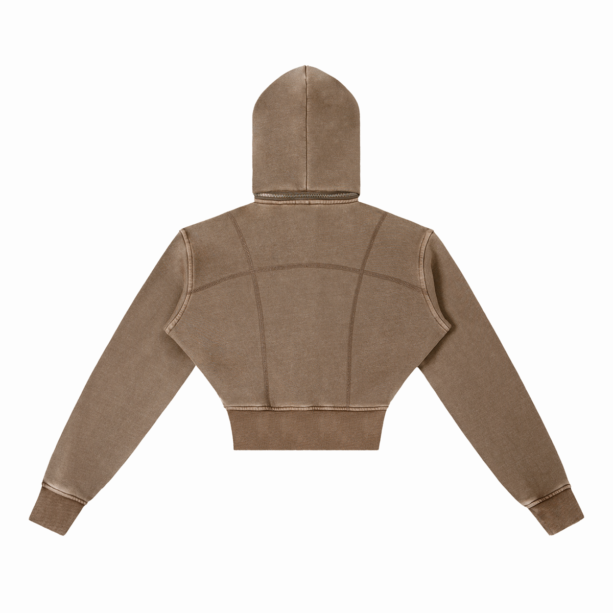 Womens Vintage Washed Cropped Fleece Hoodie
