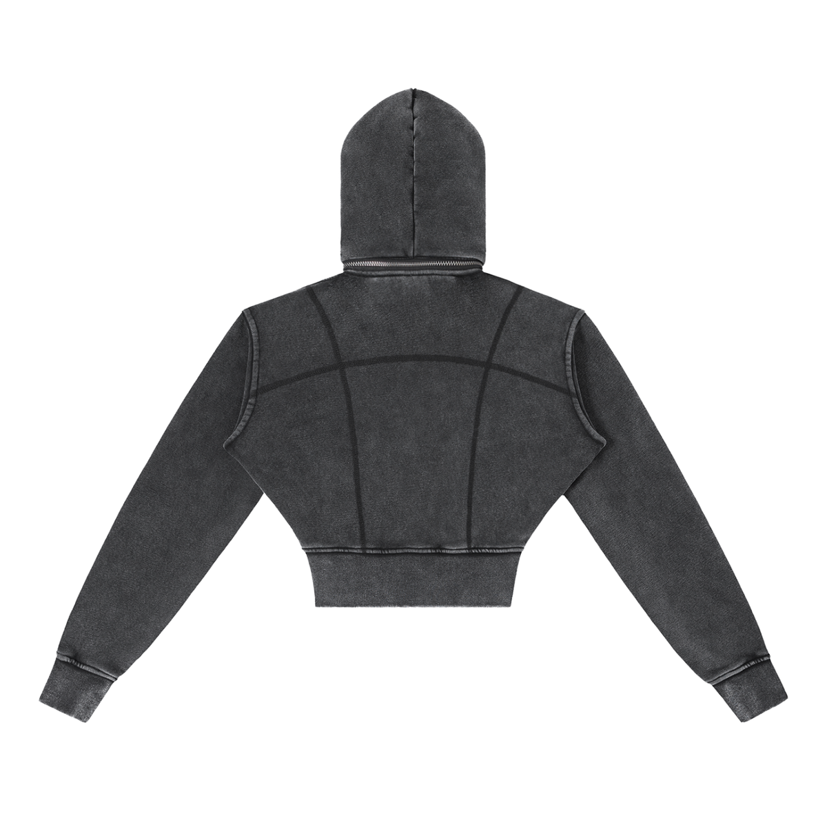 Womens Vintage Washed Cropped Fleece Hoodie