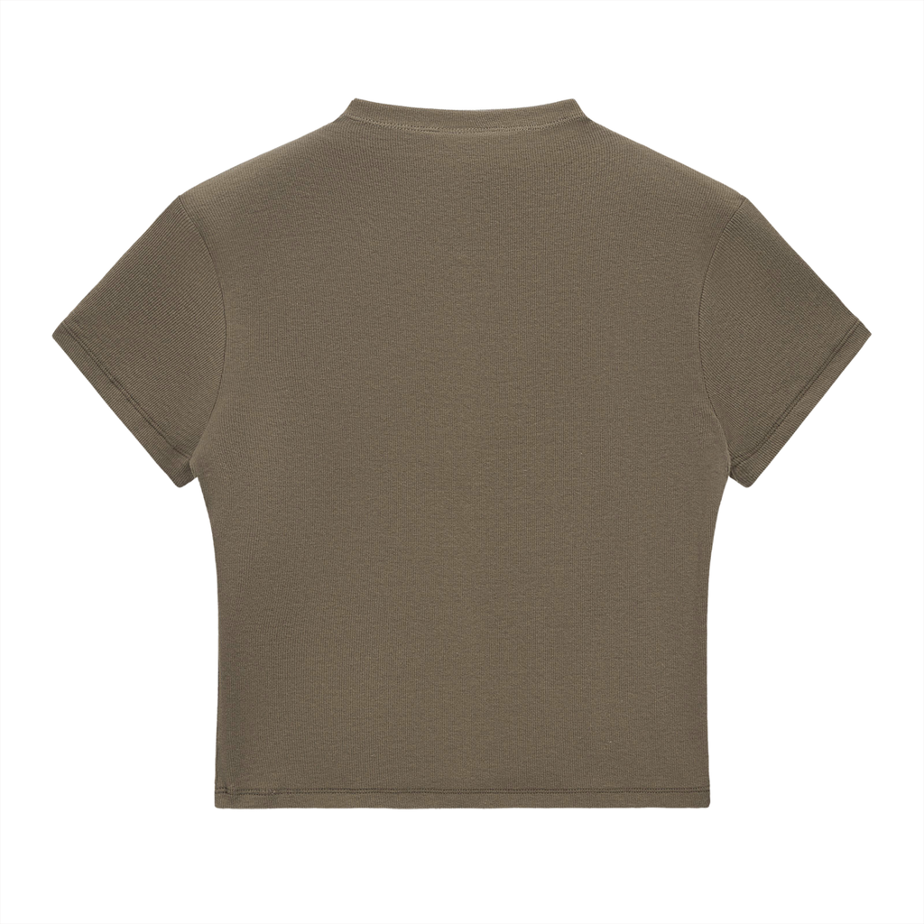 Womens Slim Fit Mock Neck T-Shirt