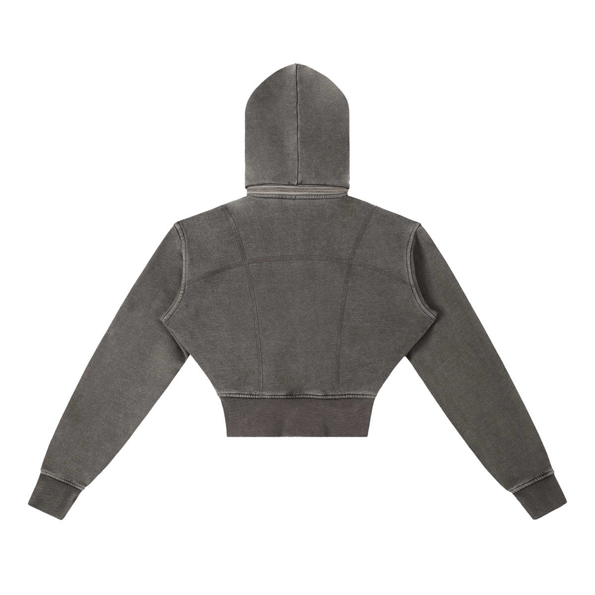 Womens Vintage Washed Cropped Fleece Hoodie