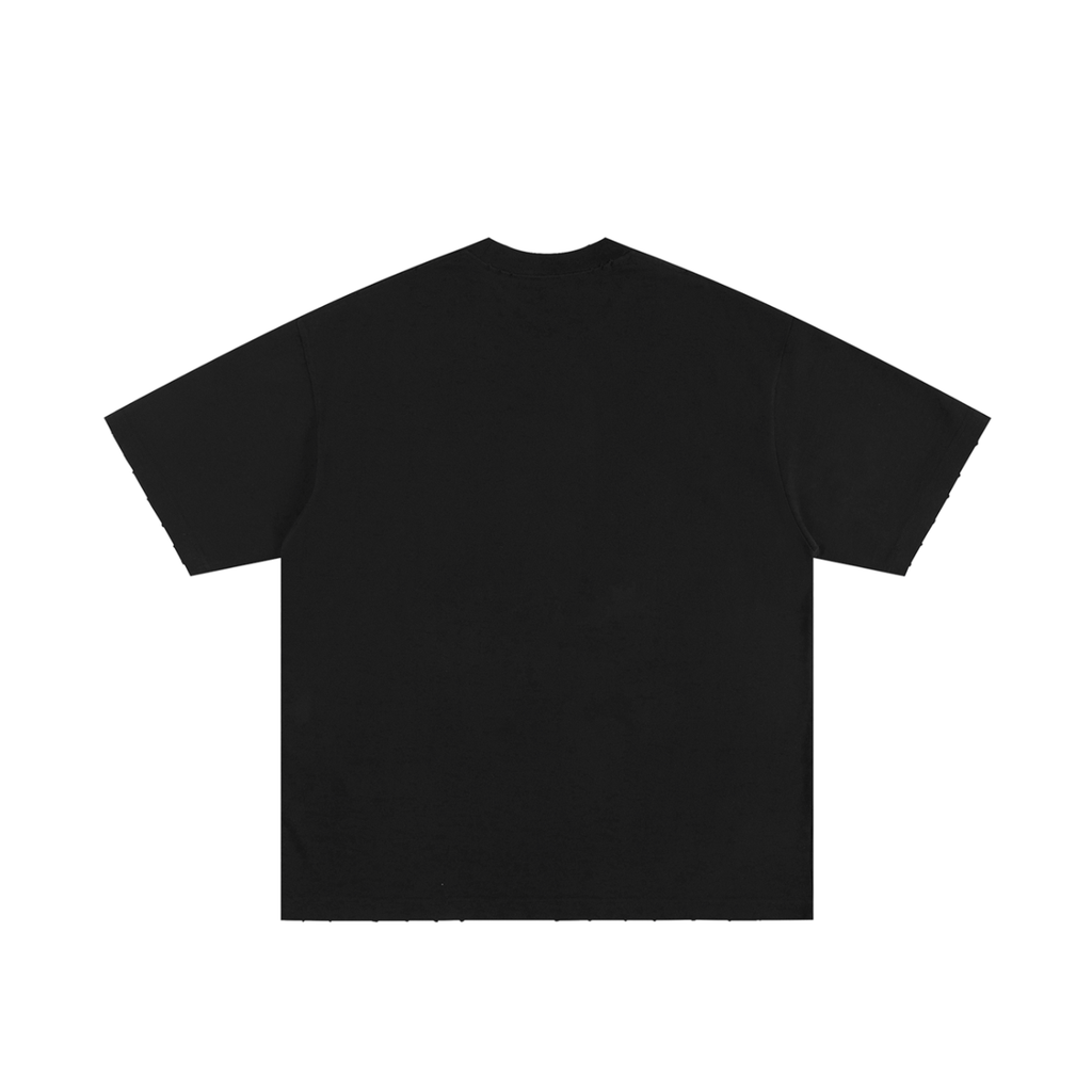 MISSING Black Heavyweight Hand-frayed T-Shirt