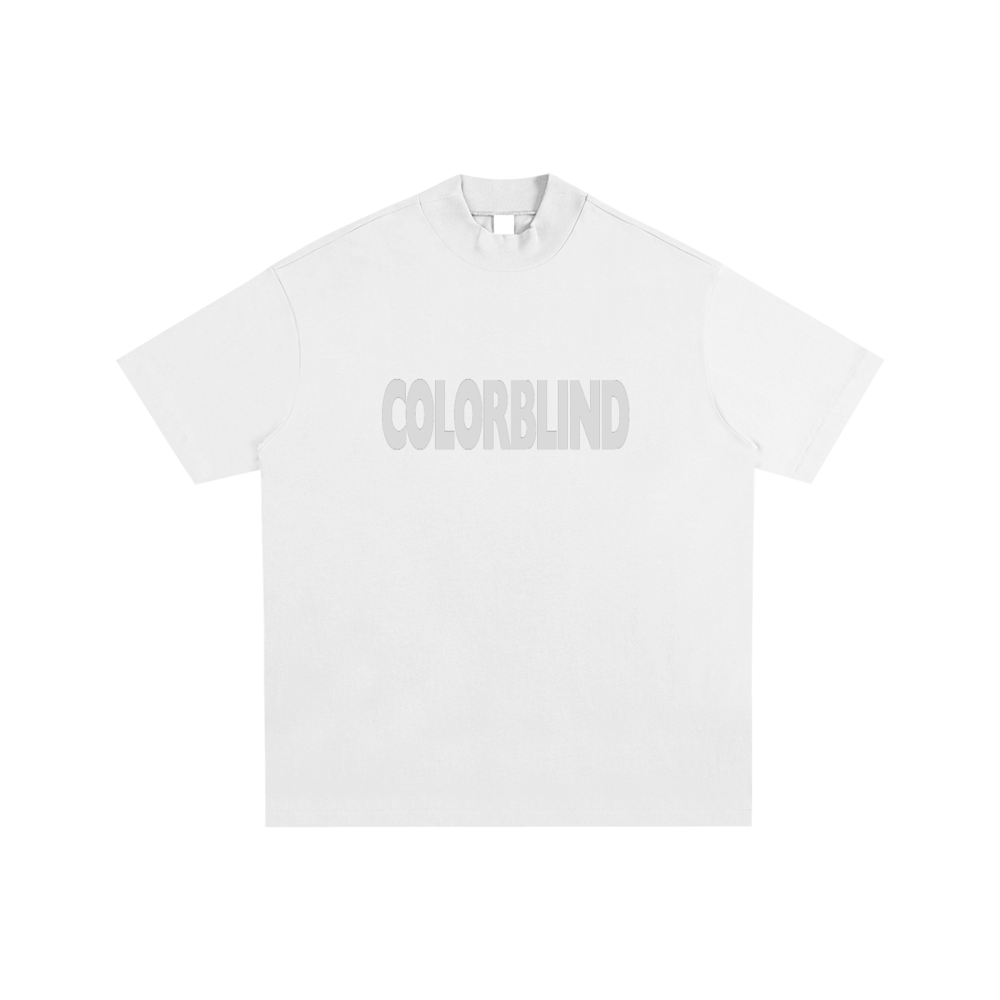 Colorblind Mock Neck Cotton T-Shirt