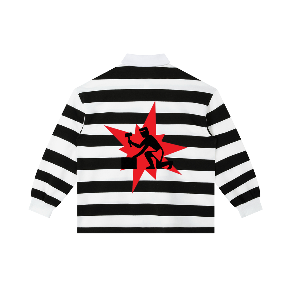 Color Block Ancient Stripe Polo Shirt