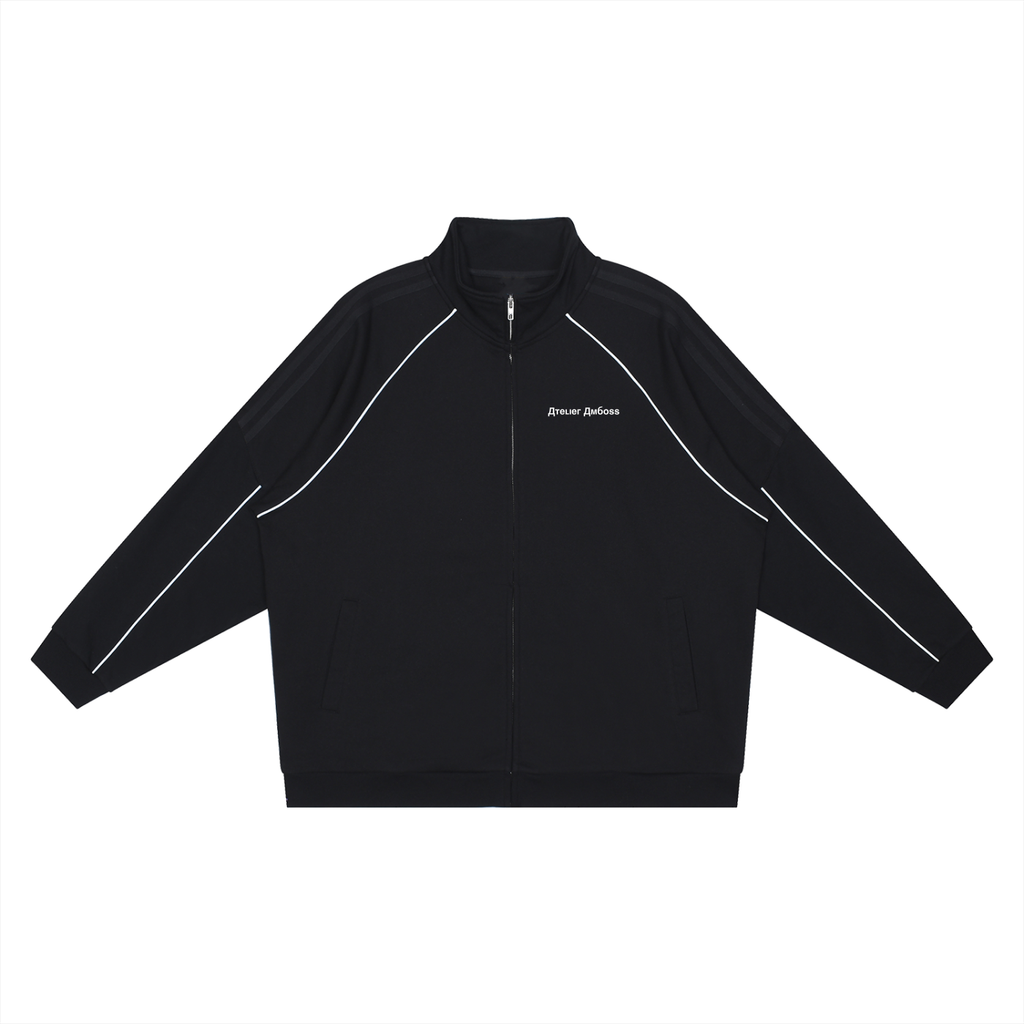 Reflection Striped Raglan Sleeve  Jacket