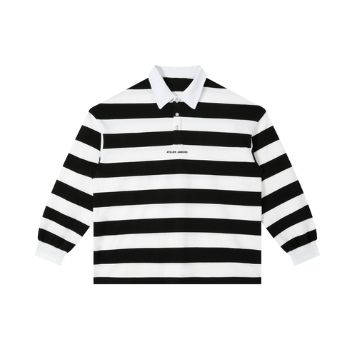 Color Block cibarA Stripe Polo Shirt