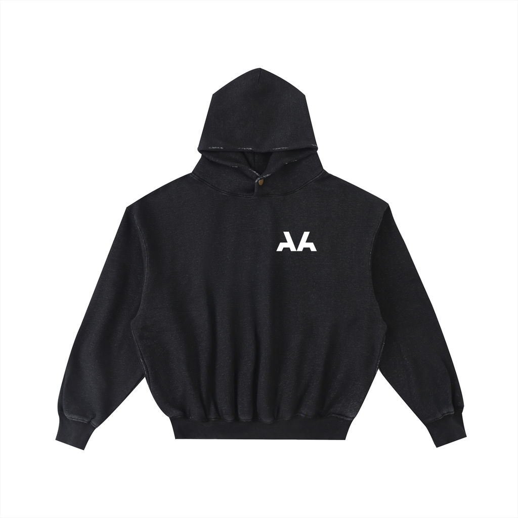 Frayed Enzyme Washed Fleece Hoodie