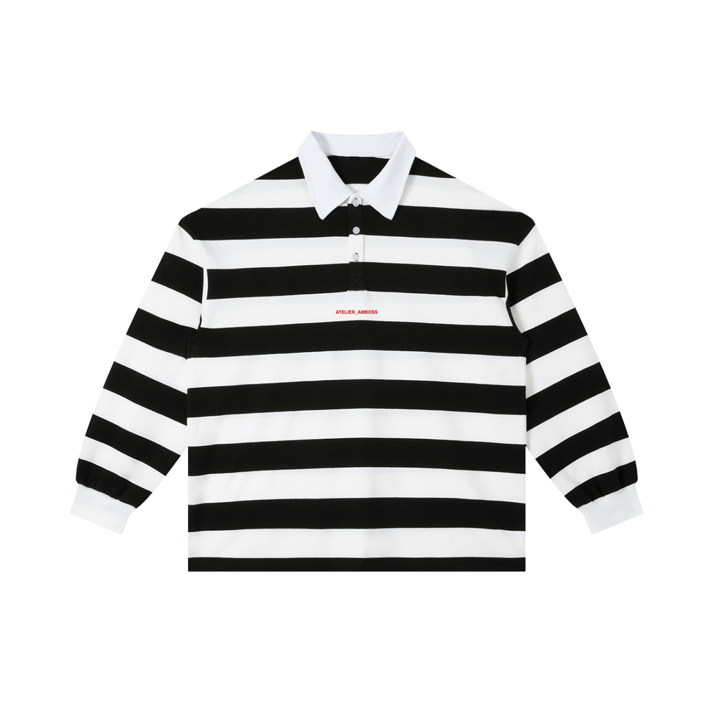 Color Block Ancient Stripe Polo Shirt