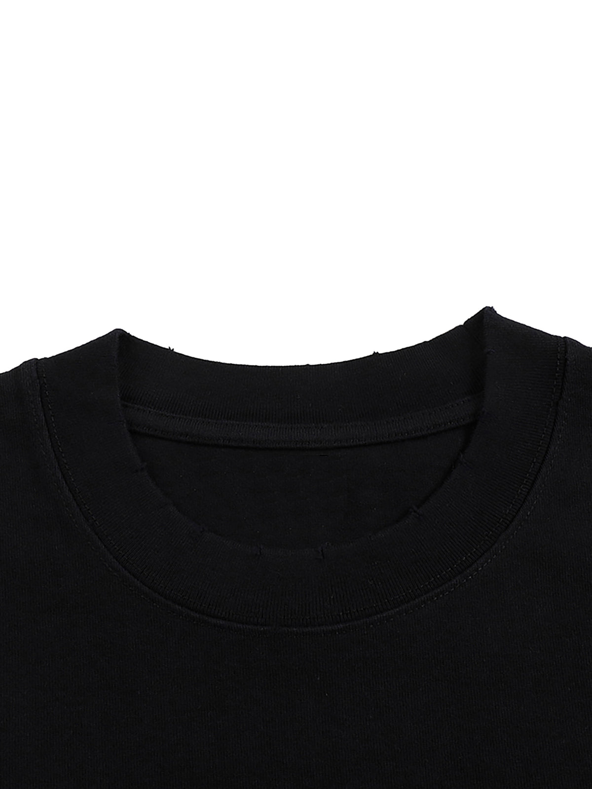 MISSING Black Heavyweight Hand-frayed T-Shirt