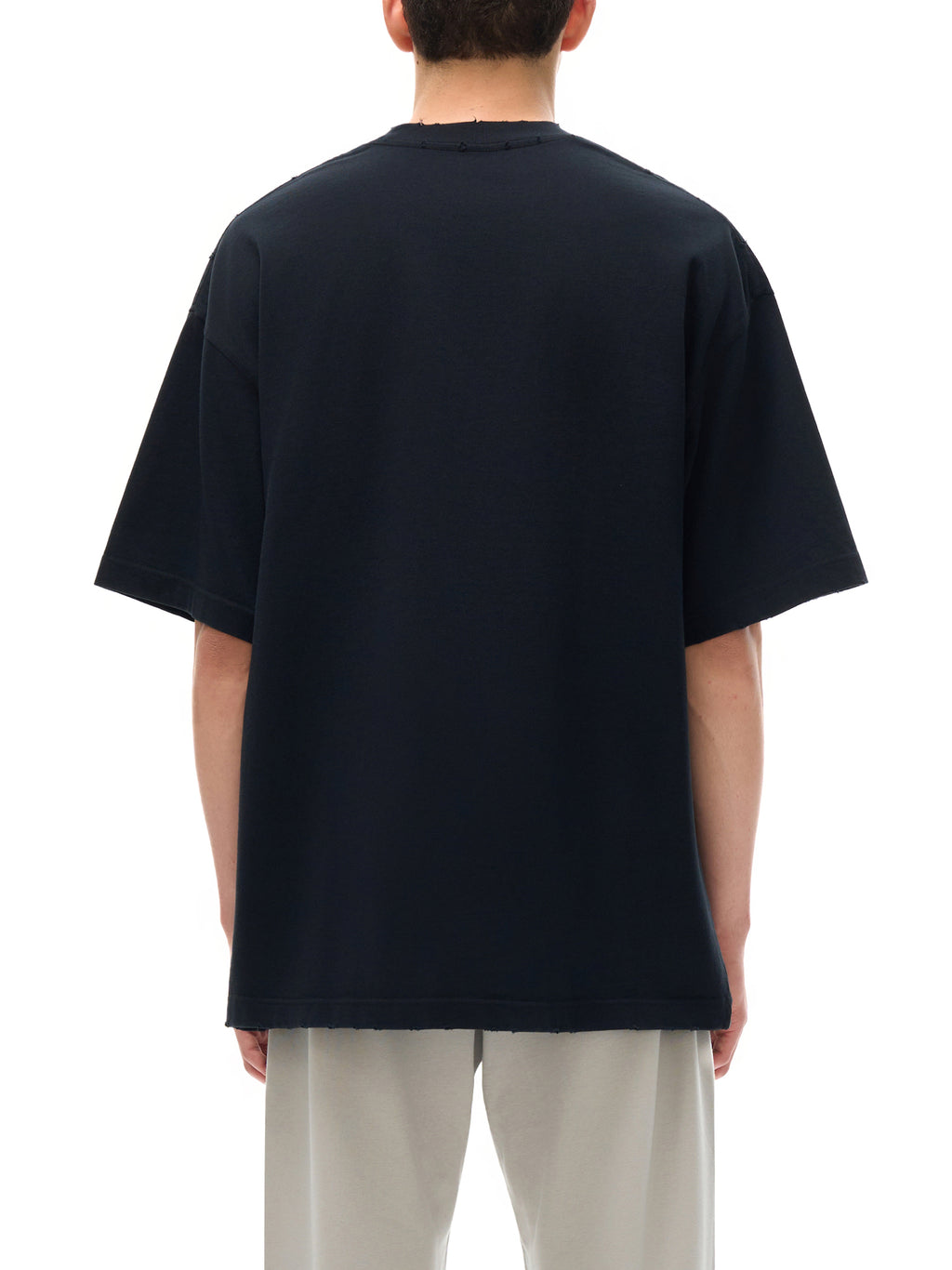 MISSING Black Heavyweight Hand-frayed T-Shirt