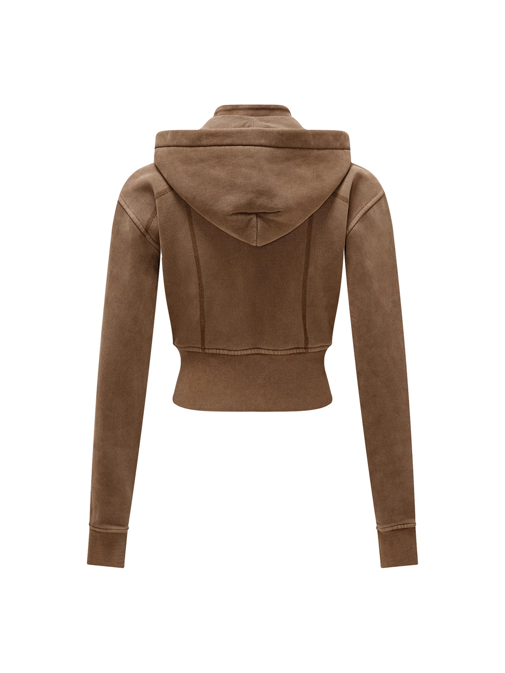 Womens Vintage Washed Cropped Fleece Hoodie