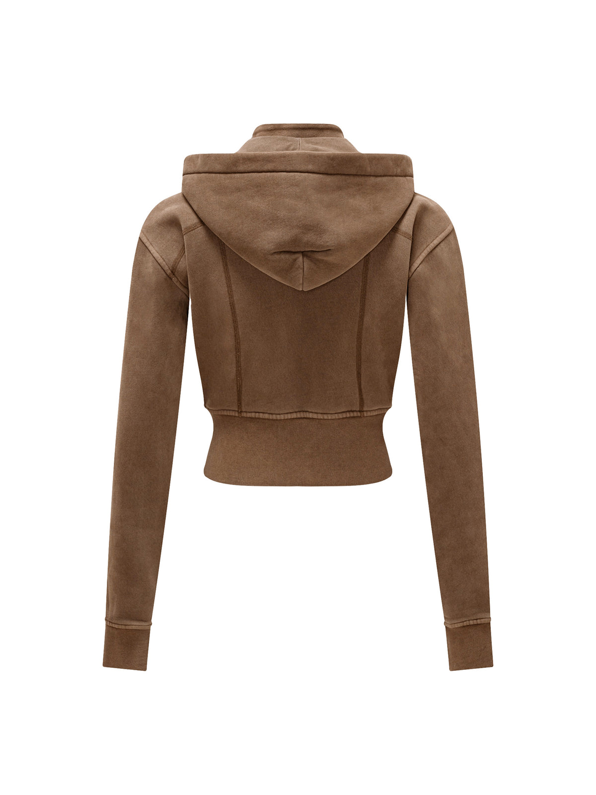 Womens Vintage Washed Cropped Fleece Hoodie